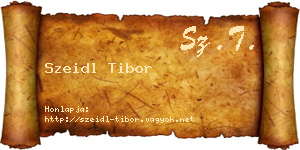 Szeidl Tibor névjegykártya